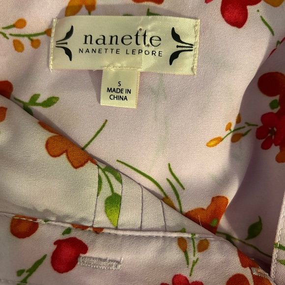 Nanette Nanette Lepore Pink Floral Long Sleeve Button Down Blouse - Picture 9 of 10